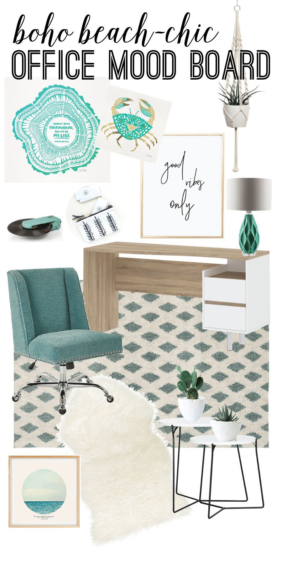 home office mood board pin